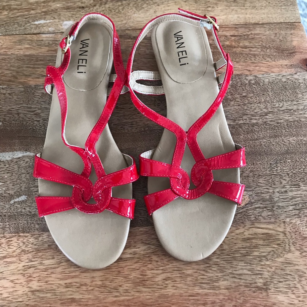 Red Strappy Sandals